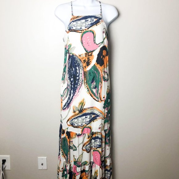 Asher Dresses & Skirts - Asher Abstract Print Maxi Print Tiered Dress